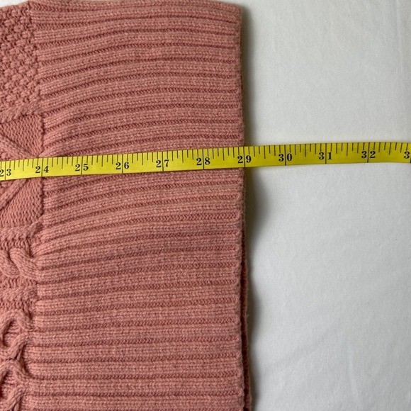 J. Crew Womens Cable Knit Tunic Wool Blend Sweater Rose Pink Size S Fisherman - Picture 8 of 10
